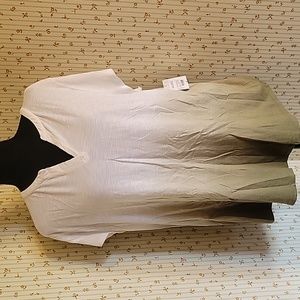 Liz Claiborne white/olive ombre top